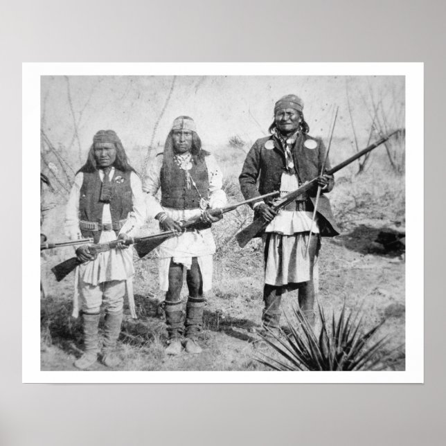 Geronimo and three of his Apache warriors, 1886 Poster (Vorne)