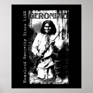 Geronimo Art Native American Apache Illustration Poster