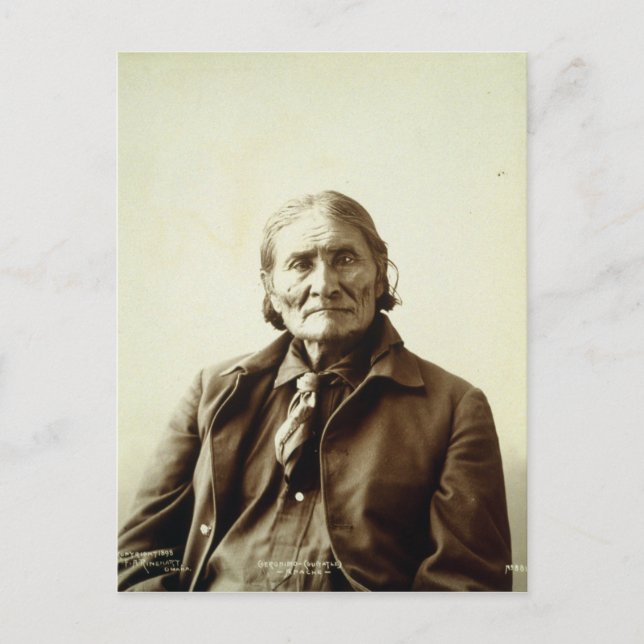 Geronimo (Guiyatle) Apache Native Amerikanische Ur Postkarte (Vorderseite)