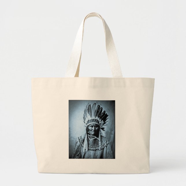 Geronimo in HauptkleiderVintagem Cyan-blauem Jumbo Stoffbeutel (Vorne)