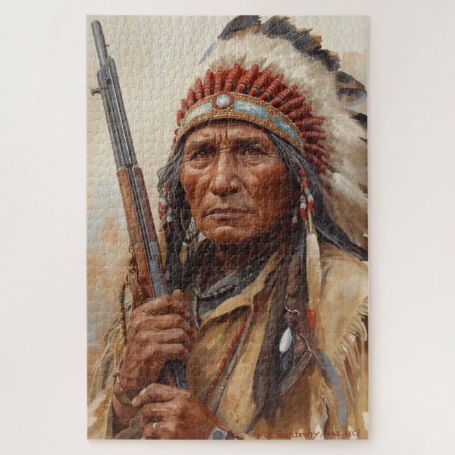 Geronimo Indian Chief Warrior Portrait (Vertikal)