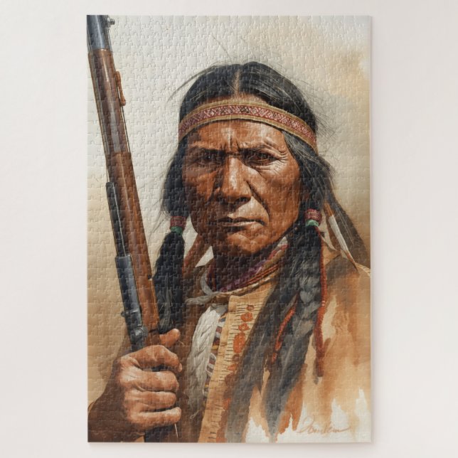 Geronimo Indianischer Häuptling Krieger Portrait (Vertikal)