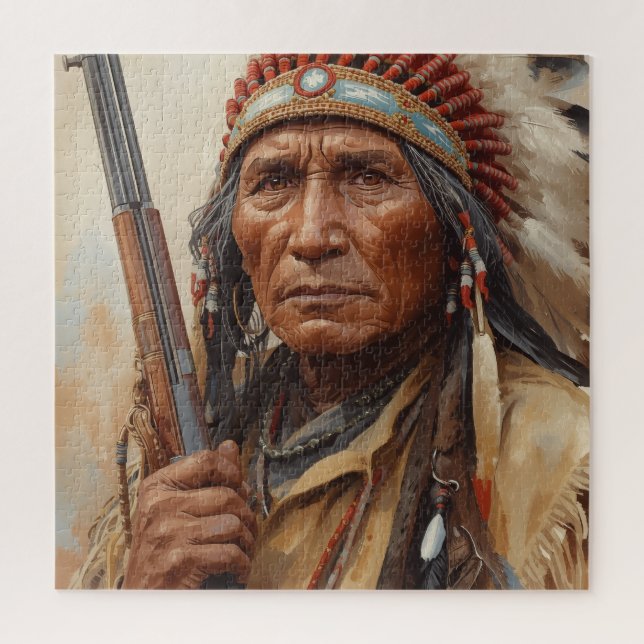 Geronimo Indianischer Häuptling Krieger Portrait (Vertikal)