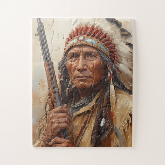 Geronimo Indianischer Häuptling Krieger Portrait (Vertikal)