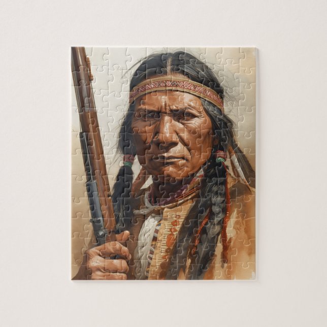 Geronimo Indianischer Häuptling Krieger Portrait (Vertikal)