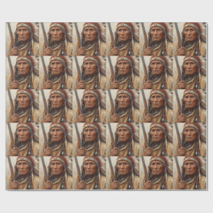 Geronimo Indianischer Häuptling Krieger Portrait Geschenkpapier