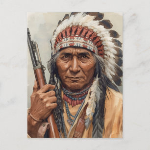 Geronimo Indianischer Häuptling Krieger Portrait Postkarte