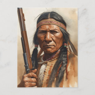 Geronimo Indianischer Häuptling Krieger Portrait Postkarte
