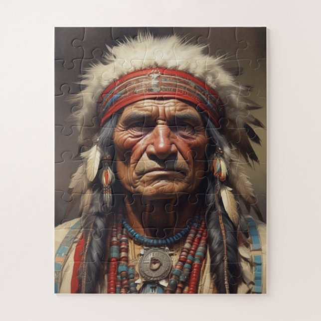 Geronimo Indischer Chefkrieger Portrait (Vertikal)