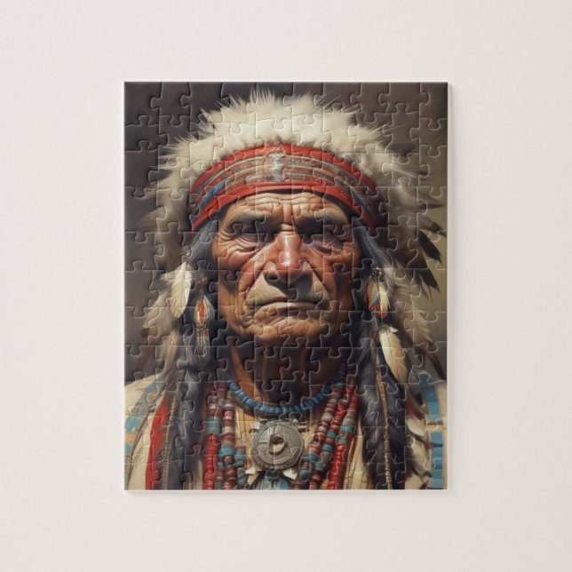 Geronimo Indischer Chefkrieger Portrait (Vertikal)