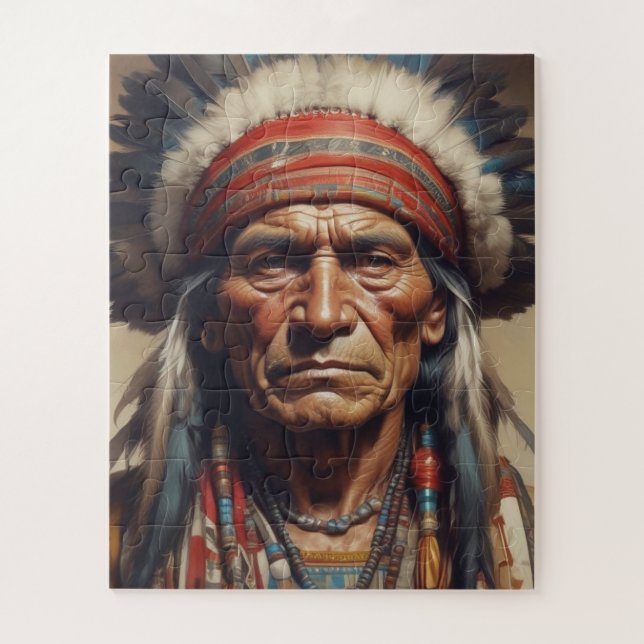 Geronimo Indischer Chefkrieger Portrait (Vertikal)
