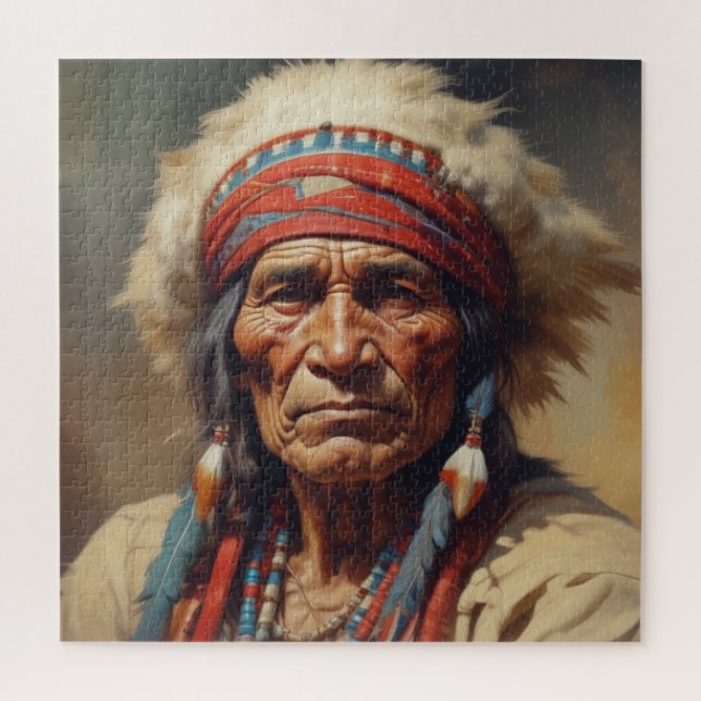 Geronimo Indischer Chefkrieger Portrait (Vertikal)