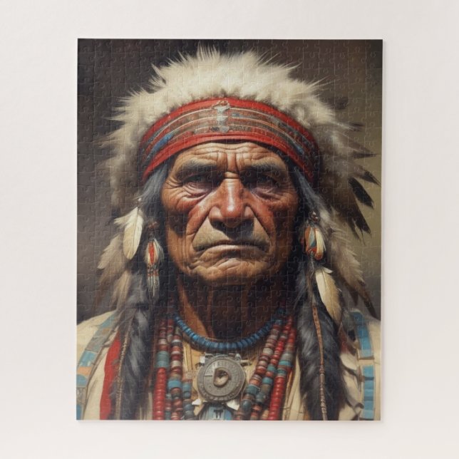 Geronimo Indischer Chefkrieger Portrait (Vertikal)