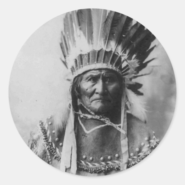 Geronimo Runder Aufkleber (Vorderseite)