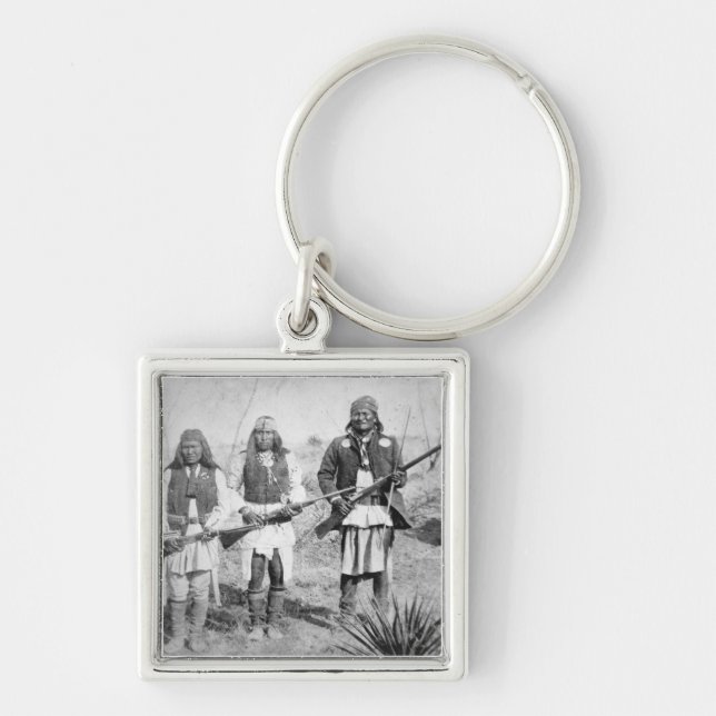 Geronimo und drei seiner Apache-Krieger, 1886 (b Schlüsselanhänger (Vorne)