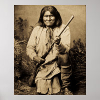Geronimo with Rifle 1886 Vintage Indian