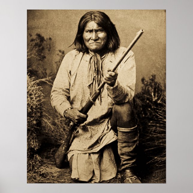Geronimo with Rifle 1886 Vintage Indian Poster (Vorne)