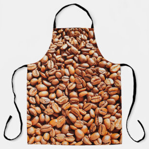 Geröstete aromatische Kaffeebohnen in Sonnenlicht, Schürze