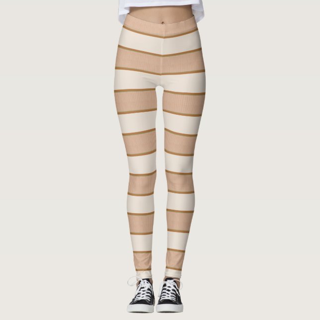 Geröstete Eibisch-Streifen Leggings (Vorderseite)