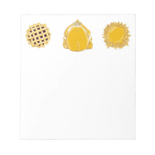 geröstete Türkei und Dessert Pies Notepad Notizblock