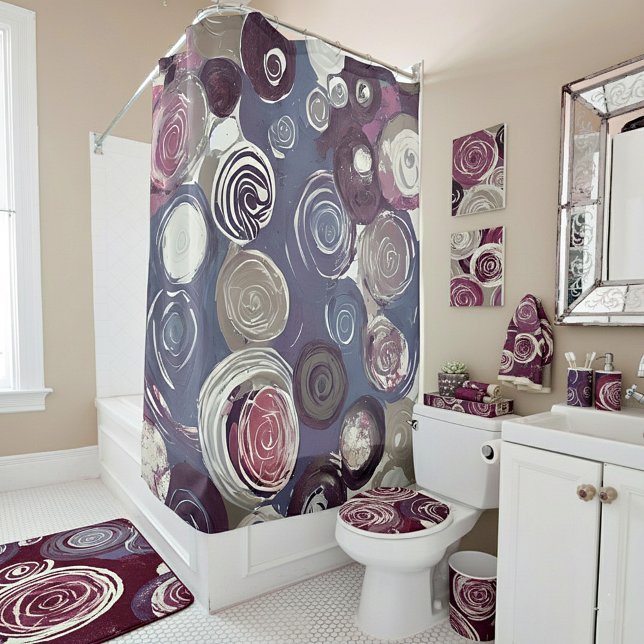 Gerötete Farbtöne abstrakte Rose Duschvorhang (Von Creator hochgeladen)