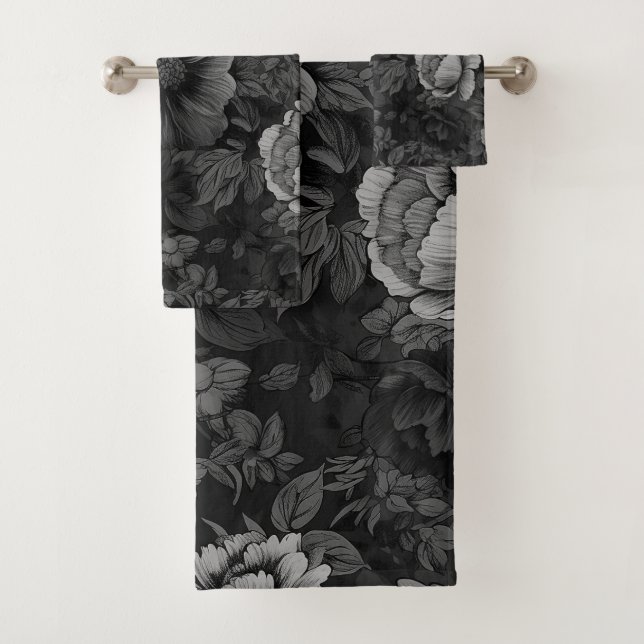 Gerötete Farbtöne der grauen Blüte Badhandtuch Set (Insitu)