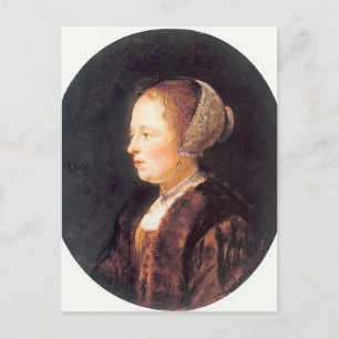 Gerrit Dou- Portrait einer Frau Postkarte