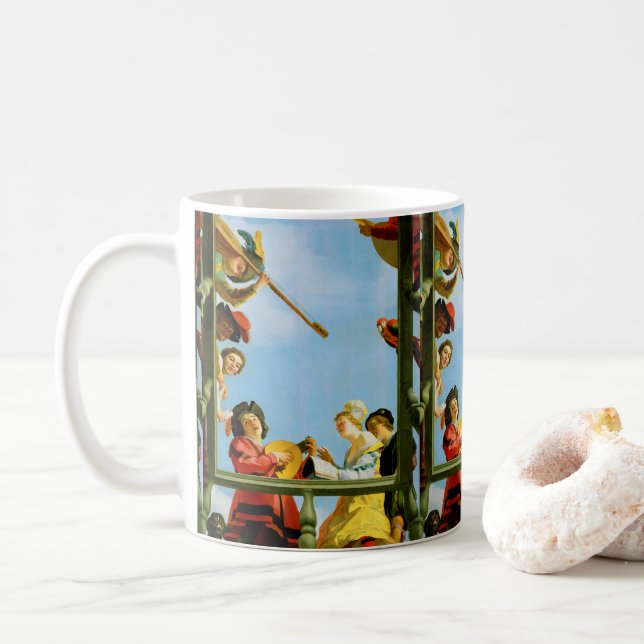 Gerrit Van Honthorst Musical Group Balcony Art Kaffeetasse (Mit Donut)