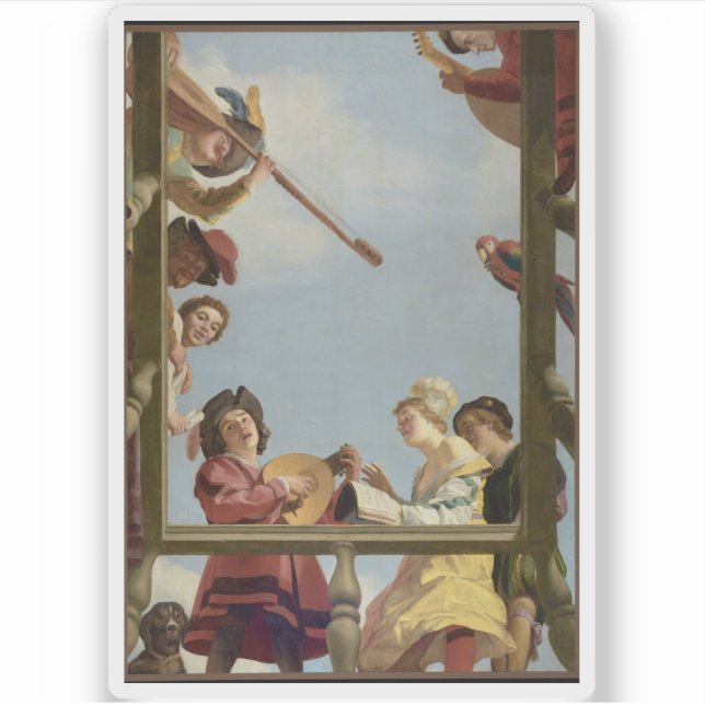 Gerrit van Honthorst - Musical Group on a Balcony Aufkleber (Vorderseite)