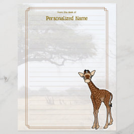 Gerry Giraffe Savanna Lined Paper Sheet