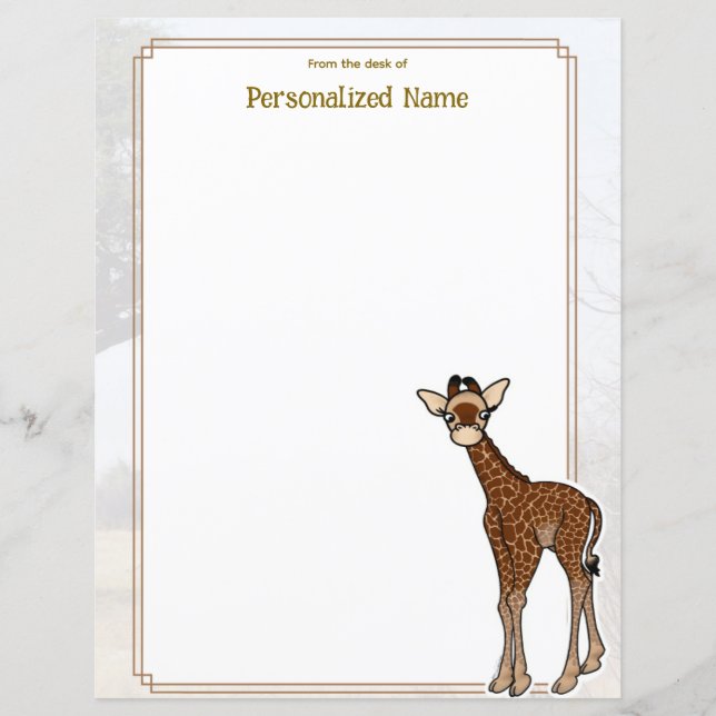 Gerry Giraffe White Paper Sheet (Vorderseite)