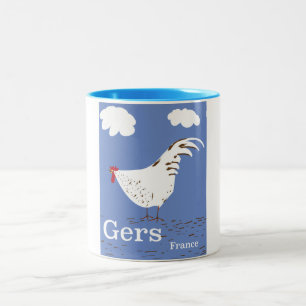 Gers Frankreich Vintage-Reiseplakat Zweifarbige Tasse