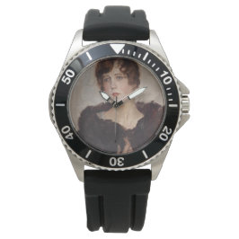Gertie in einer Pelzmatte (von Isaac Israels) Armbanduhr