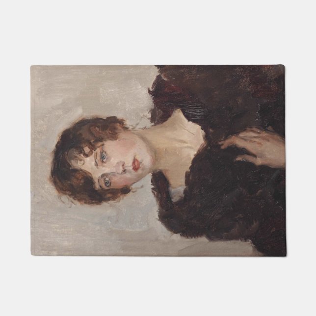 Gertie in einer Pelzmatte (von Isaac Israels) Fußmatte (Vorderseite)