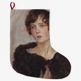 Gertie in einer Pelzmatte (von Isaac Israels) Großer Weihnachtsstrumpf