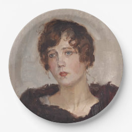 Gertie in einer Pelzmatte (von Isaac Israels) Pappteller