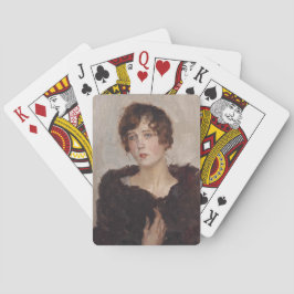 Gertie in einer Pelzmatte (von Isaac Israels) Spielkarten