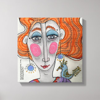 "Gertie", Whimsical Portrait Canvas Print Leinwanddruck