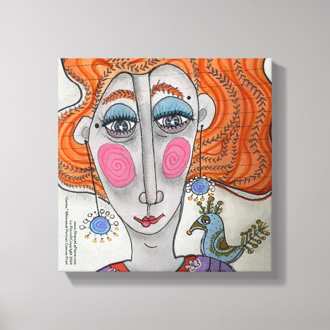"Gertie", Whimsical Portrait Canvas Print Leinwanddruck (Vorderseite)