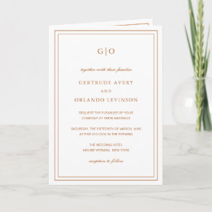 Gertrude Burnt Orange Classic Elegant Wedding Einladung