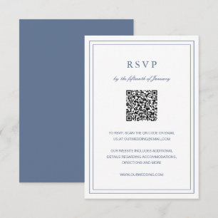 Gertrude Dusty Blue Classic Hochzeit RSVP Karte