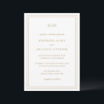 Gertrude Gold Classic Hochzeit Einladung<br><div class="desc">Klassische Imitate Gold Hochzeitseinladung mit einem einfachen und minimalen Design mit Ihrem Monogramm oben und Ihren Veranstaltungsdetails umgeben von einer doppelten Grenze. Die Schriftart wechseln sich zwischen einem eleganten Drehbuch,  einer klassischen Serife und minimalistischen serifenlosen Schriftart ab. Diese Einladung ist ideal für eine feierliche Hochzeit.</div>