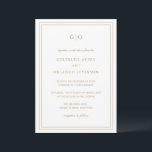Gertrude Gold Classic Hochzeit Einladung<br><div class="desc">Klassische Imitate Gold Hochzeitseinladung mit einem einfachen und minimalen Design mit Ihrem Monogramm oben und Ihren Veranstaltungsdetails umgeben von einer doppelten Grenze. Die Schriftart wechseln sich zwischen einem eleganten Drehbuch,  einer klassischen Serife und minimalistischen serifenlosen Schriftart ab. Diese Einladung ist ideal für eine feierliche Hochzeit.</div>
