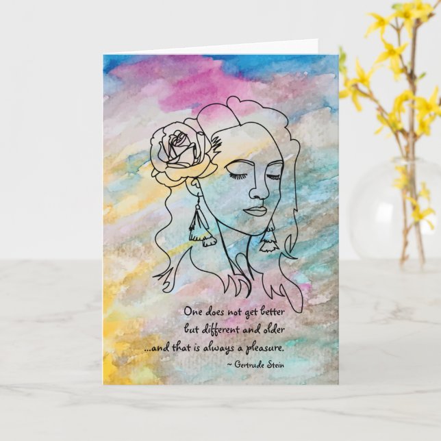 Gertrude Stein Differenzial & Ältere Quote Blank C Karte (Gelbe Blume)