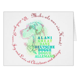 Gerundeter Text der Great Dane Card