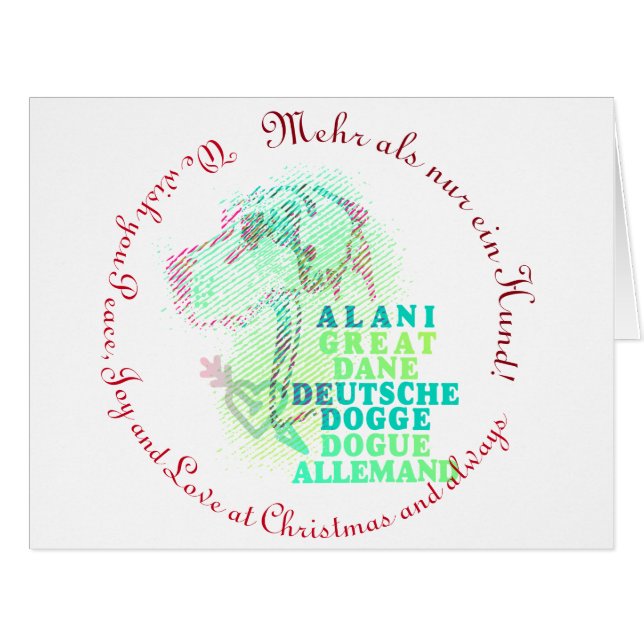 Gerundeter Text der Great Dane Card (Vorderseite (Horizontal))