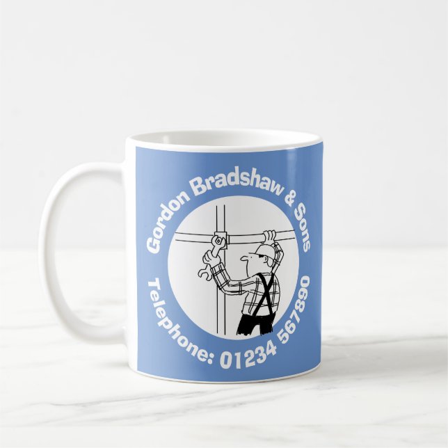 Gerüste und Gerüste Business Cartoon Kaffeetasse (Links)
