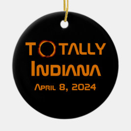 Gesamt Indiana 2024 Solar Eclipse Keramik Ornament