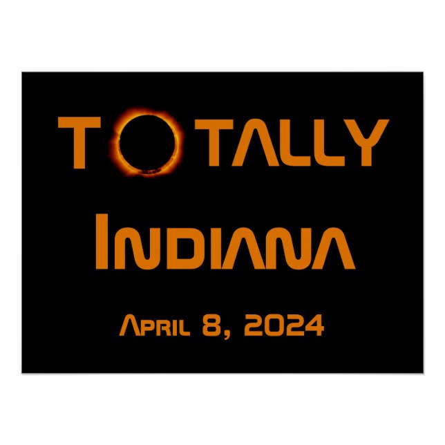 Gesamt Indiana 2024 Solar Eclipse Poster (Vorderseite)