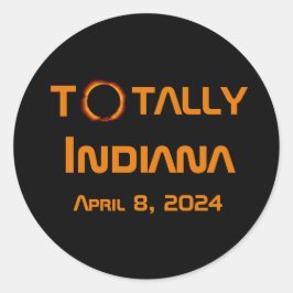 Gesamt Indiana 2024 Solar Eclipse Runder Aufkleber